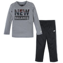 New Balance 2-Piece Boys Grey Heather Long Sleeve Shirt and Pant Set