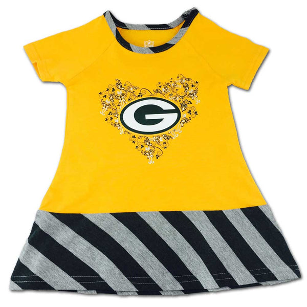 Packers Girls Heart Jersey Dress – babyfans