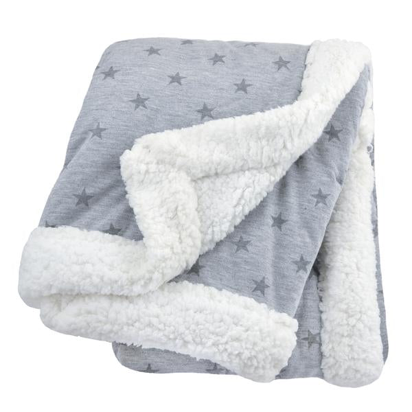 Just Born All-Star Plush Blanket in Heather Grey