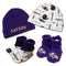 Ravens 4pc Baby Knit Hats and Booties
