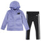 New Balance 2-Piece Girls Clear Amethyst/Black Fleece Hooded Jacket and Tight Set
