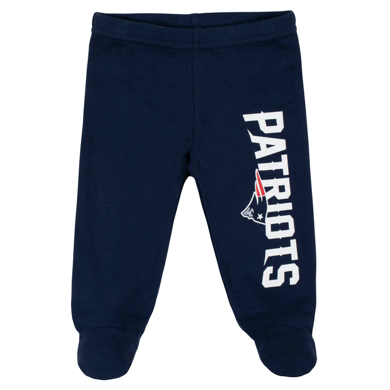 Patriots Baby Boys 3-Piece Bodysuit, Pant, and Cap Set
