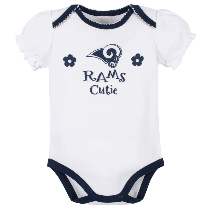 Rams Girls Shine 3-Pack Short Sleeve Bodysuits