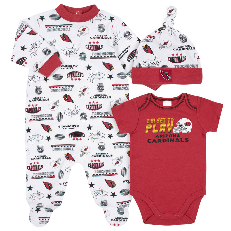 Cardinals Baby Boys 3-Piece Bodysuit, Sleep 'N Play, and Cap Set