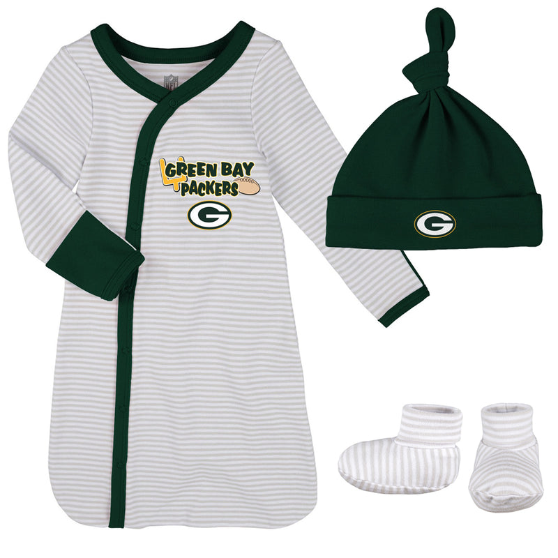 Packers Newborn Gown, Cap, and Booties