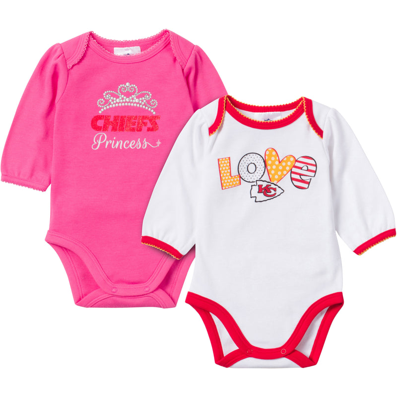 Baby Chiefs Girl Long Sleeve Onesie 2 Pack