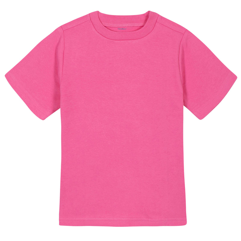Girls Hot Pink Classic Short Sleeve Tee Shirt