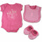 Red Sox Infant Pink Creeper, Bib and Bootie Set