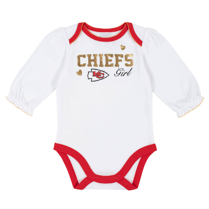 Chiefs Baby Girls 2-Pack Long Sleeve Bodysuits