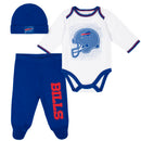 Bills Baby Boys 3-Piece Bodysuit, Pant, and Cap Set