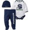 Seattle Seahawks Baby Bodysuit, Pant and Cap Set