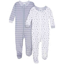 All-Stars and Stripes Organic Cool Gray Infant Sleeper Set