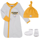 Steelers Newborn Gown, Cap, and Booties