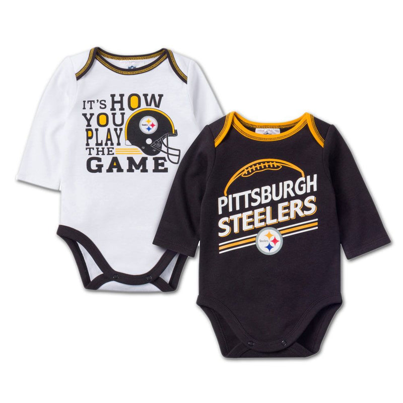 Baby Steelers Fan Long Sleeve Onesie 2 Pack