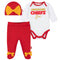Awesome Chiefs Girls Baby Bodysuit, Footed Pant & Cap Set