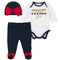 Awesome Texans Baby Girl Bodysuit, Footed Pant & Cap Set