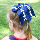 Sporty Navy Banded Bow