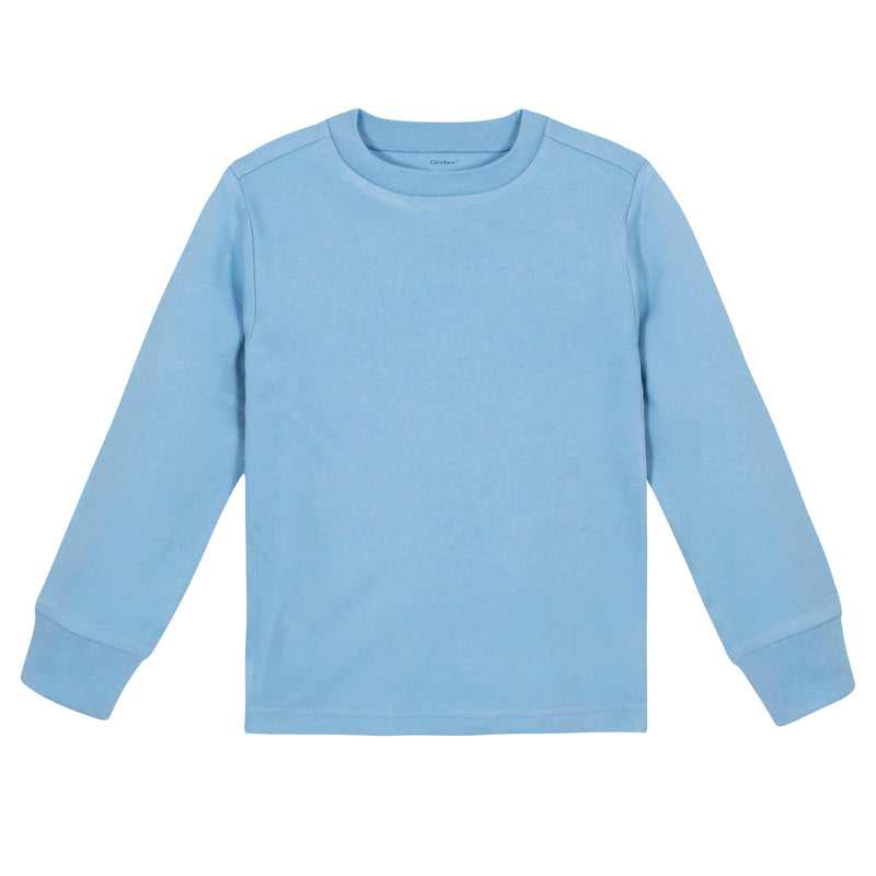 Boys Light Blue Classic Long Sleeve Tee Shirt