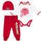 49ers Baby Boys 3-Piece Bodysuit, Pant, and Cap Set