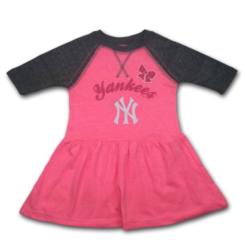 Yankees Toddler Pink Baseball Shirt Dress