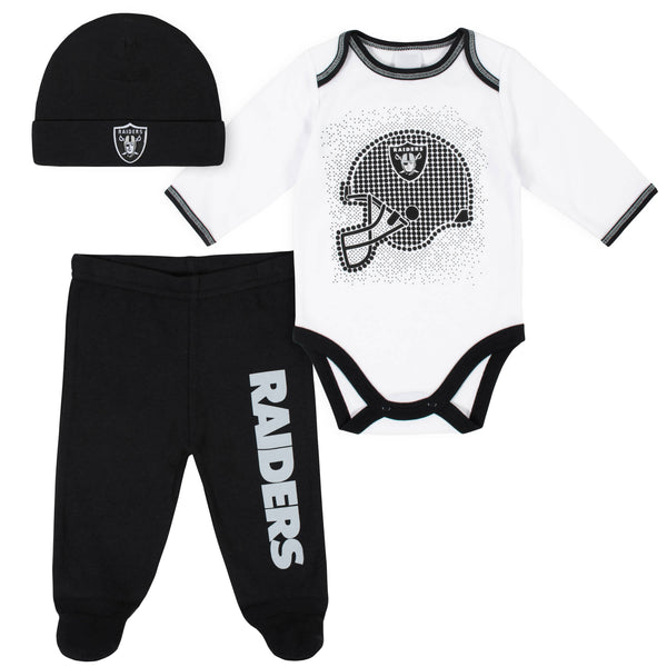 Needles Knots N Bows Boys Las Vegas Raiders Outfit, Baby Boys, Toddlers Game Day Football Outfit 12 Month / Add Leg Warmers